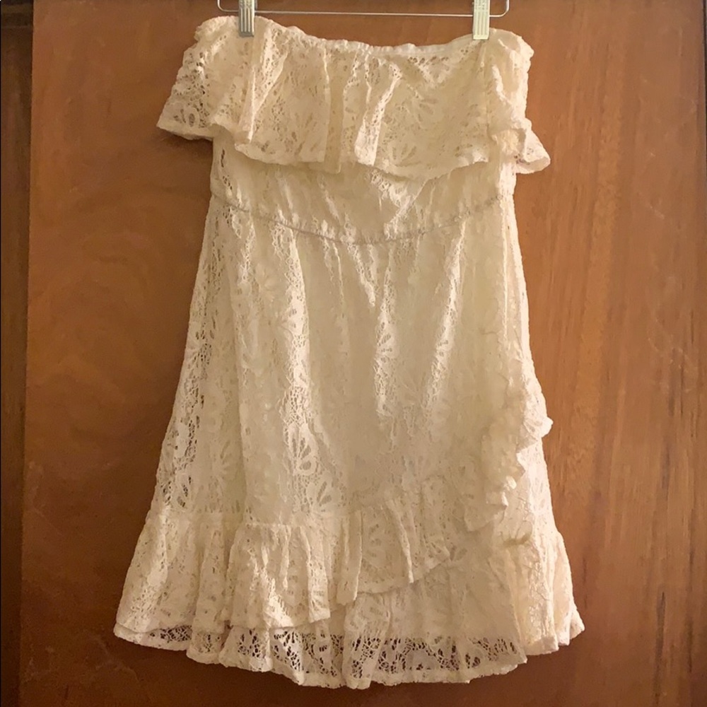 Strapless lace dress